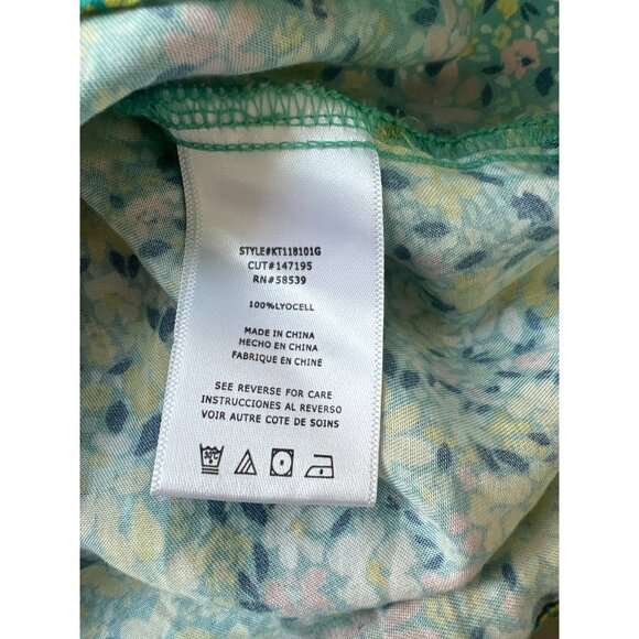 Kut From The Kloth Floral Peasant Top Plus Size 1X Pleated Smocked Blouse Boho - Picture 6 of 8